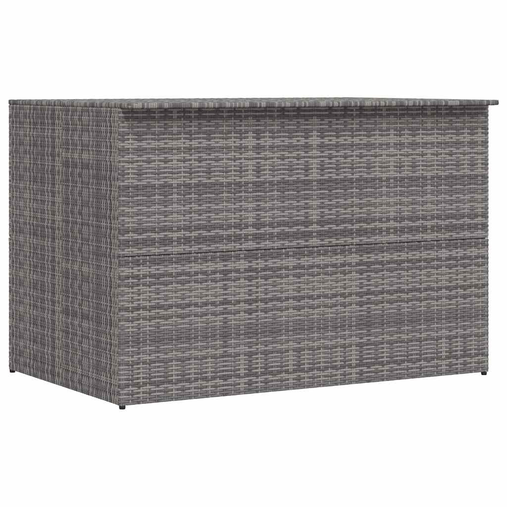 opbevaringskasse til haven 150x100x100 cm polyrattan grå