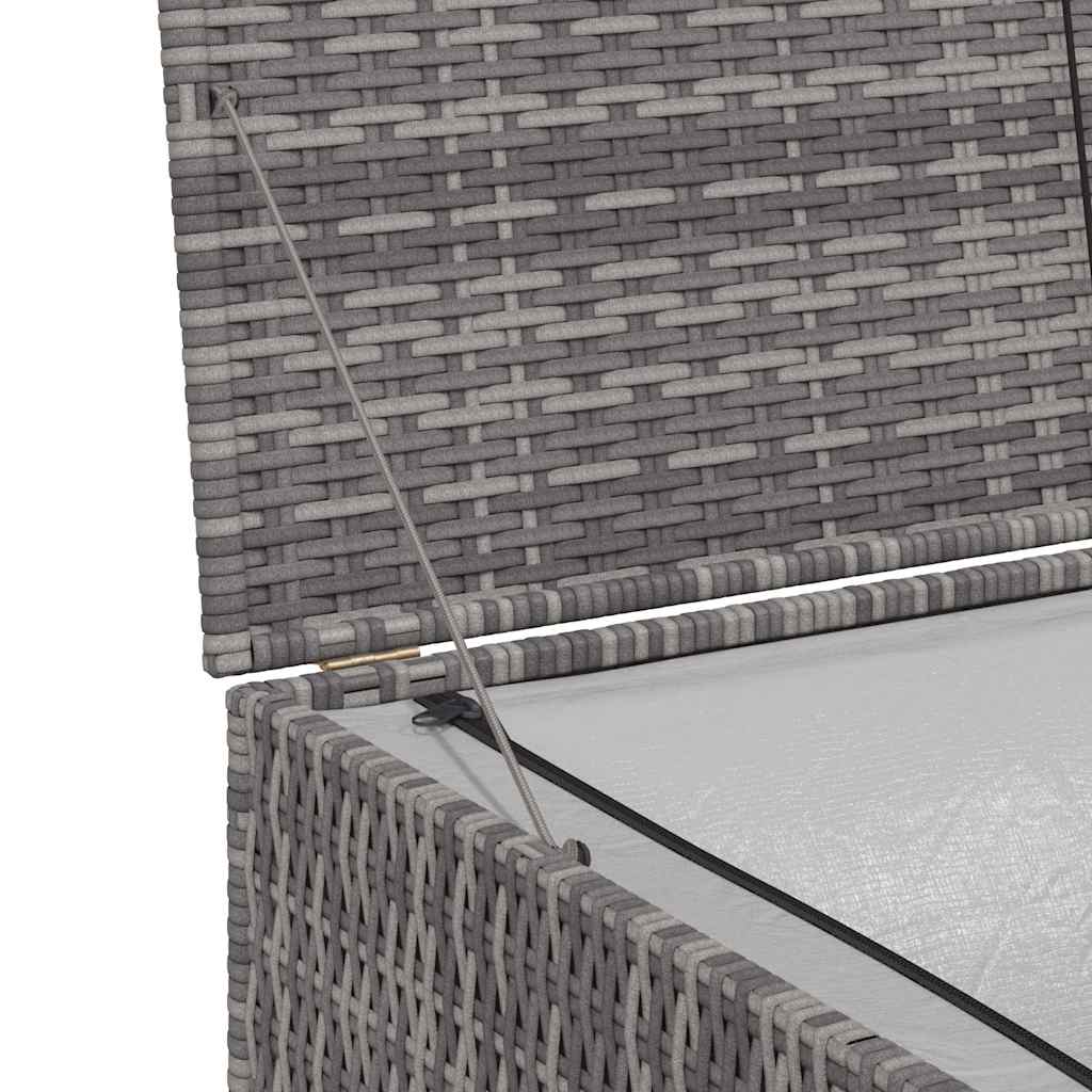 opbevaringskasse til haven 150x100x100 cm polyrattan grå