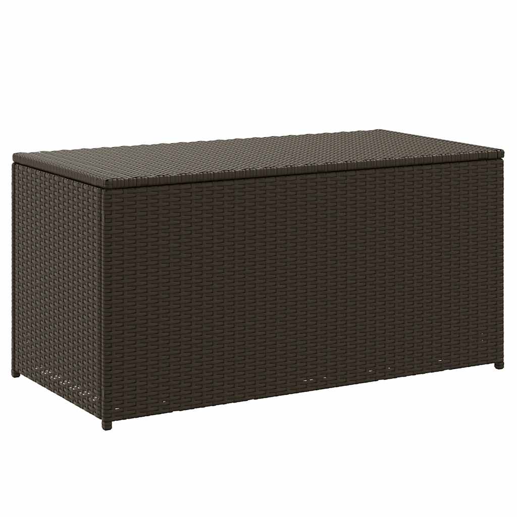 opbevaringskasse til haven 100x50x50 cm polyrattan brun