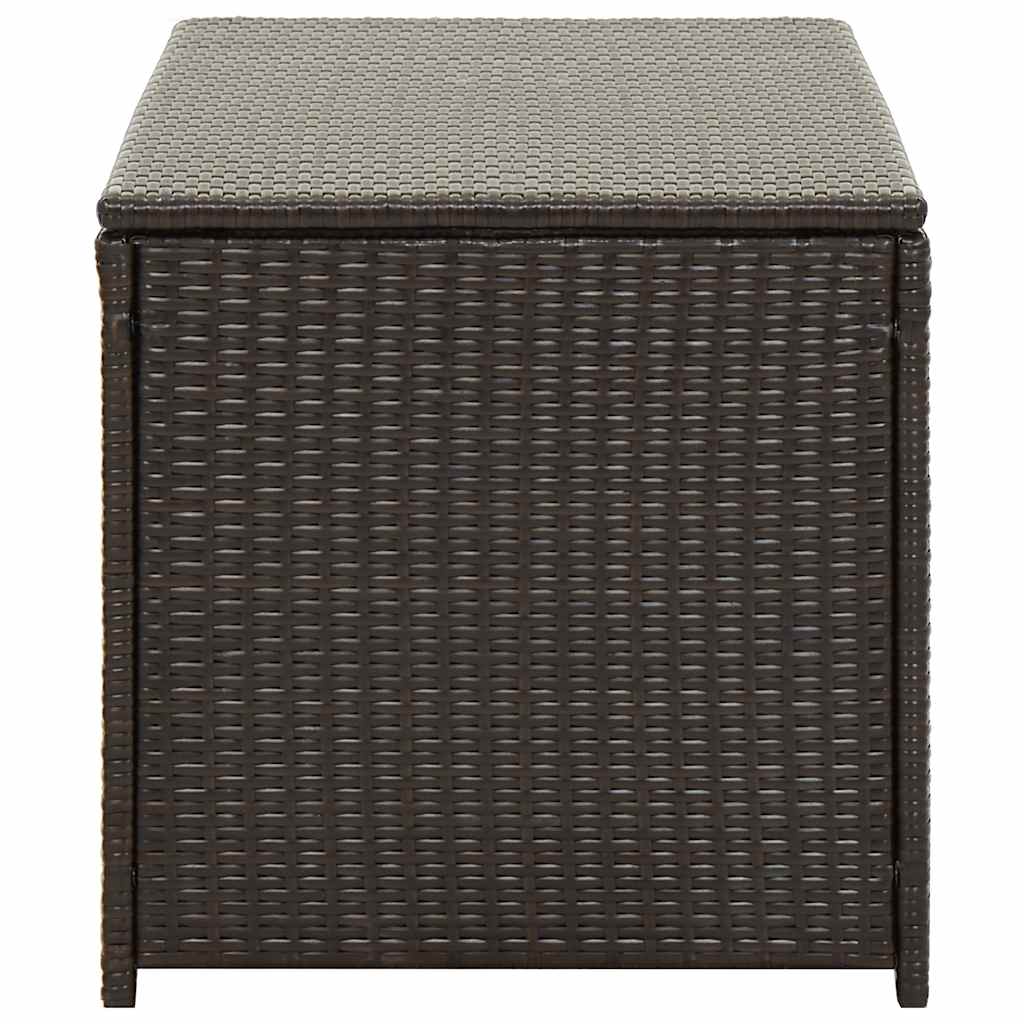 opbevaringskasse til haven 100x50x50 cm polyrattan brun