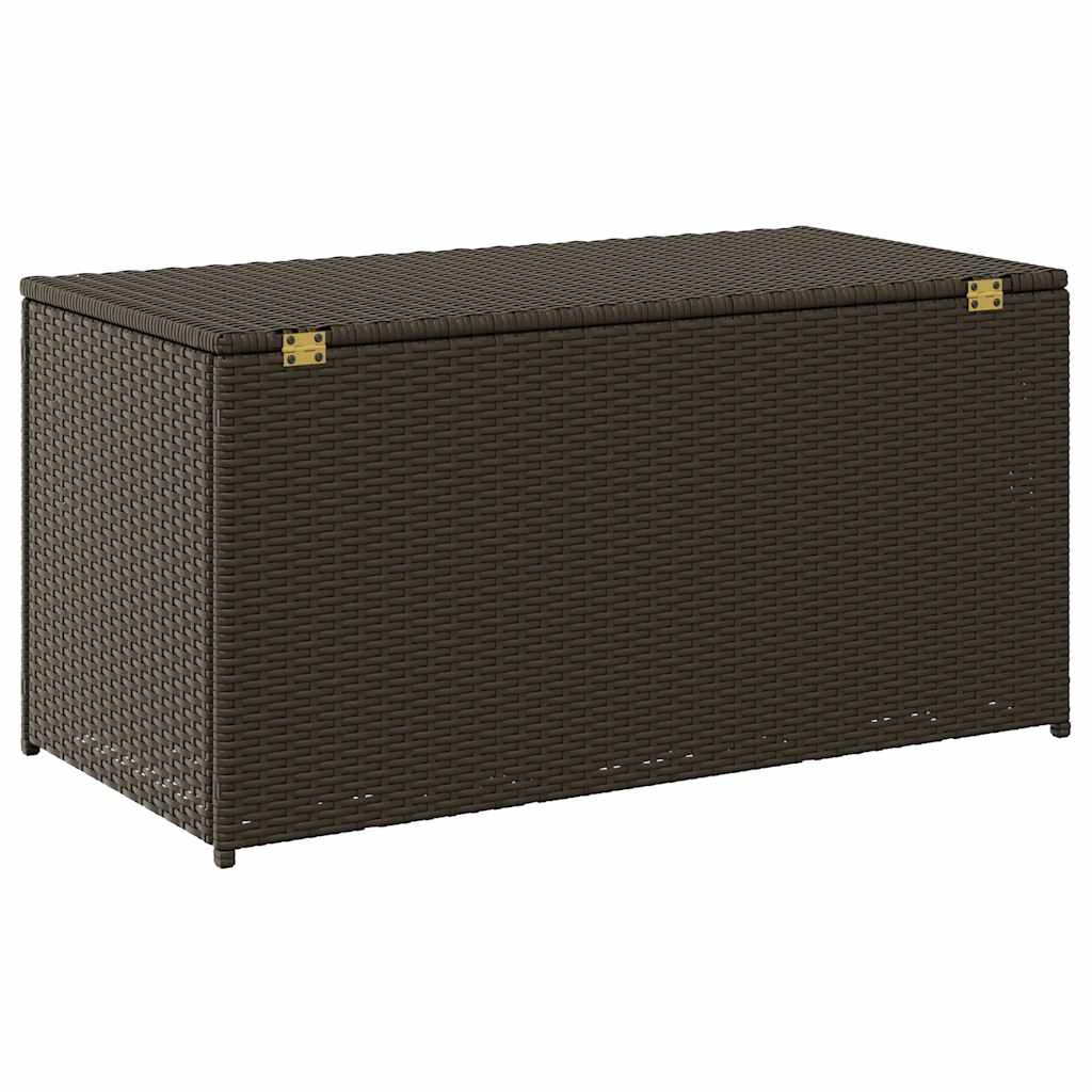opbevaringskasse til haven 100x50x50 cm polyrattan brun