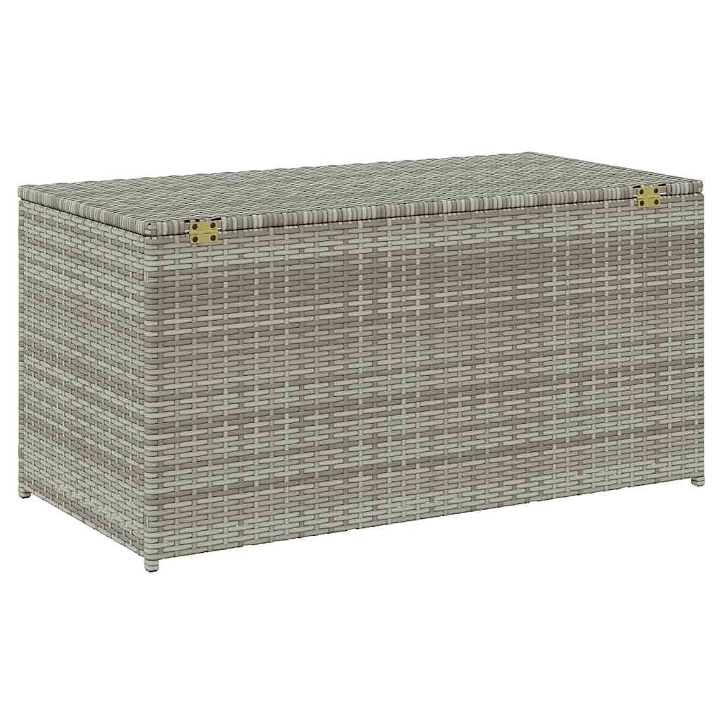 opbevaringskasse til haven 100x50x50 cm polyrattan grå