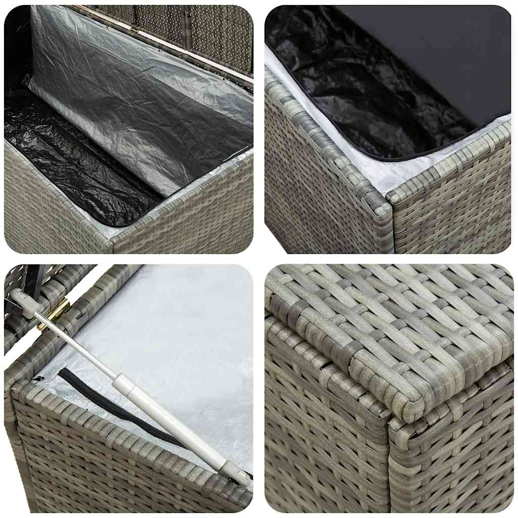 opbevaringskasse til haven 100x50x50 cm polyrattan grå