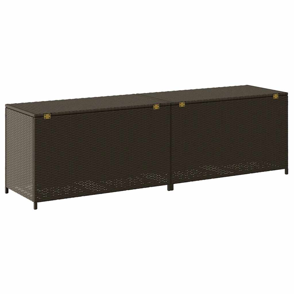 opbevaringskasse til haven 200x50x60 polyrattan brun
