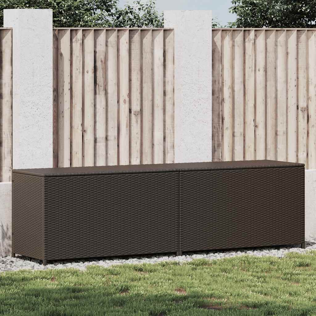 opbevaringskasse til haven 200x50x60 polyrattan brun