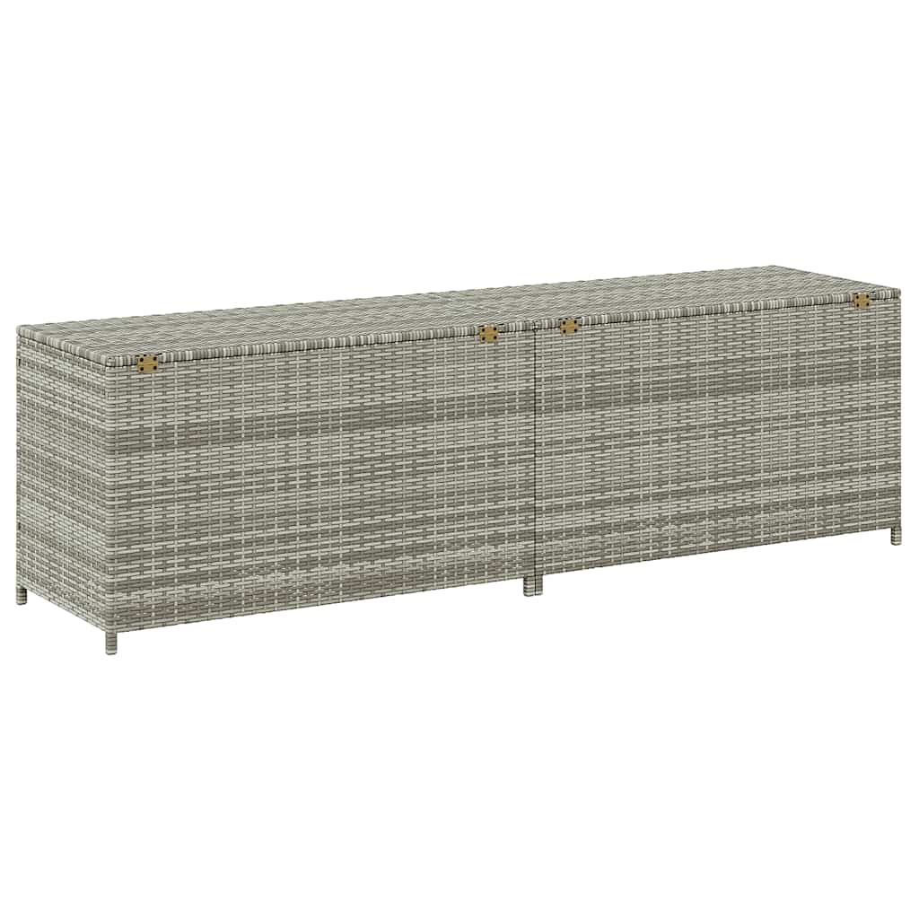 opbevaringskasse til haven 200x50x60 polyrattan grå