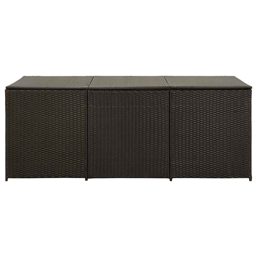 opbevaringskasse til haven 180x90x70 cm polyrattan brun