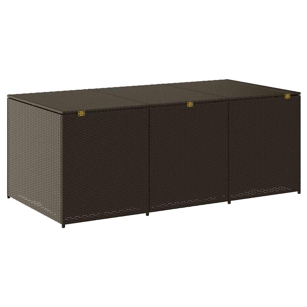 opbevaringskasse til haven 180x90x70 cm polyrattan brun