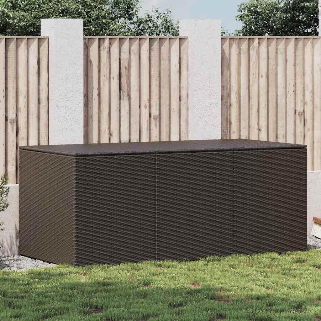 opbevaringskasse til haven 180x90x70 cm polyrattan brun