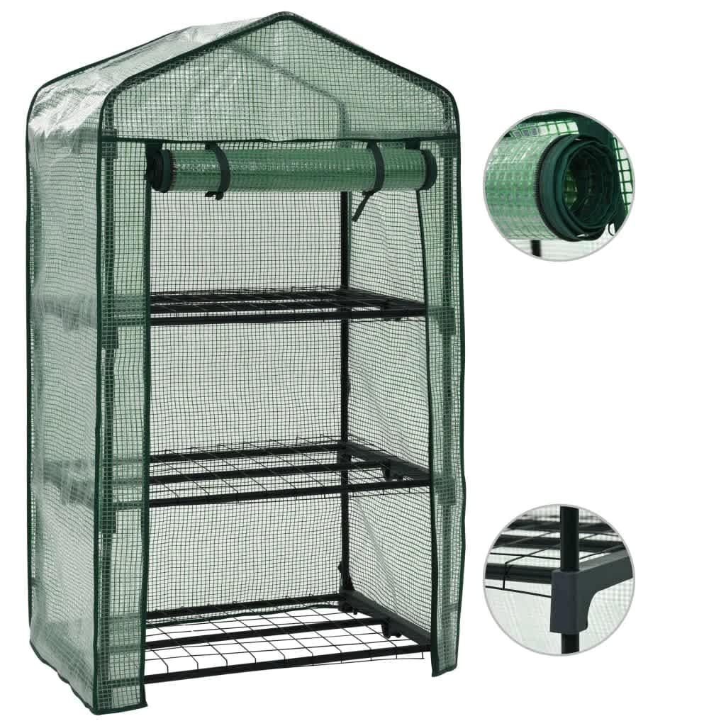 minidrivhus i 3 niveauer 69 x 49 x 125 cm