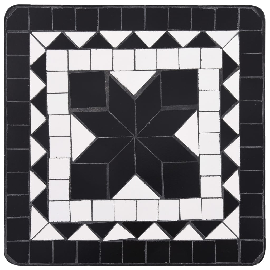 mosaikbord keramik sort og hvid
