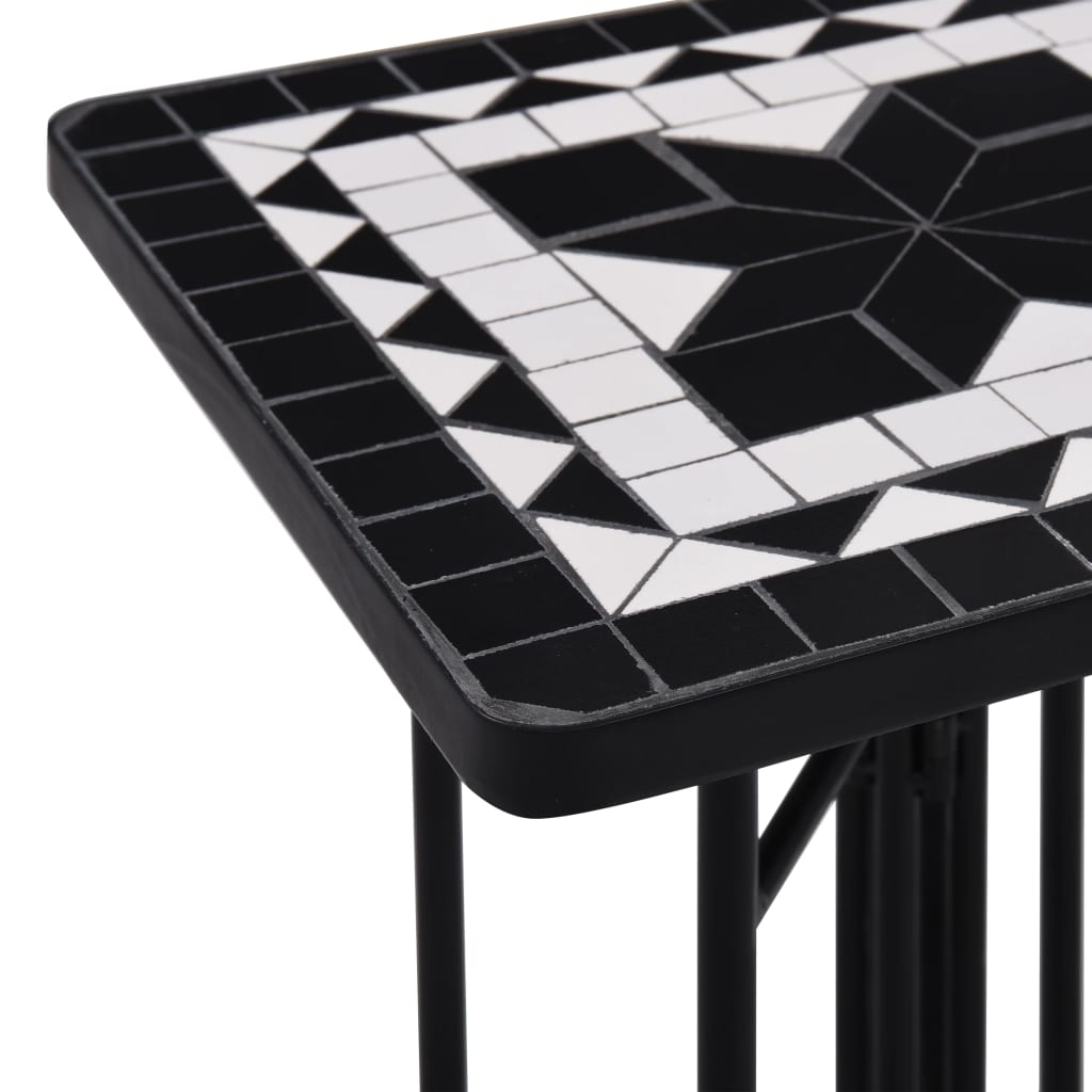 mosaikbord keramik sort og hvid