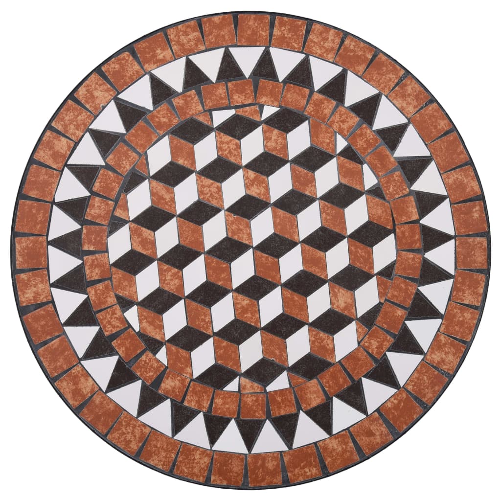 bistrobord med mosaikdesign 60 cm keramisk brun