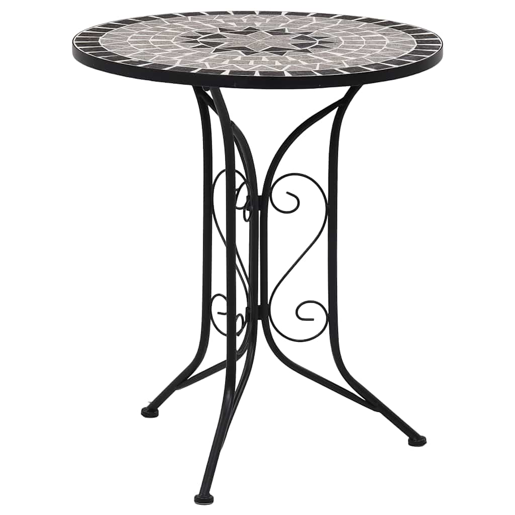 bistrobord med mosaikdesign 60 cm keramisk grå