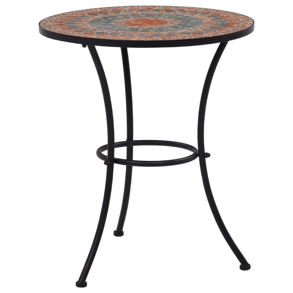bistrobord med mosaikdesign keramisk 60 cm orange/grå