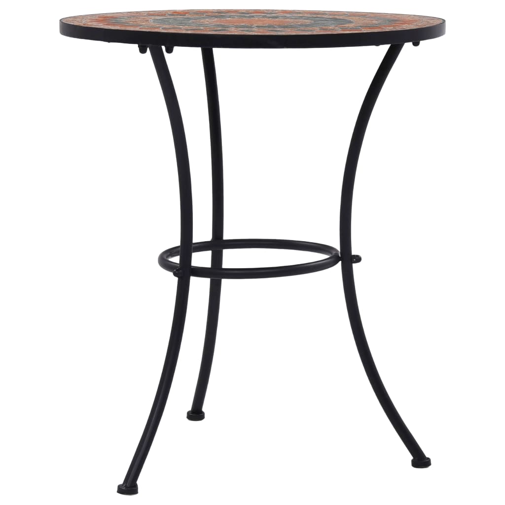 bistrobord med mosaikdesign keramisk 60 cm orange/grå