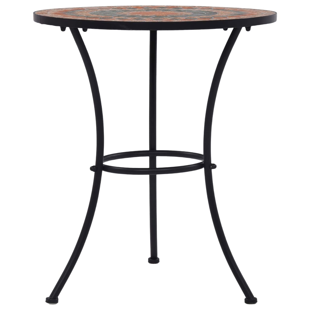 bistrobord med mosaikdesign keramisk 60 cm orange/grå