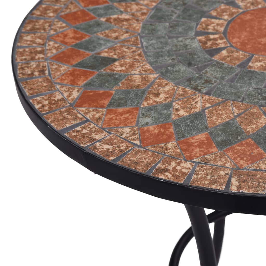 bistrobord med mosaikdesign keramisk 60 cm orange/grå