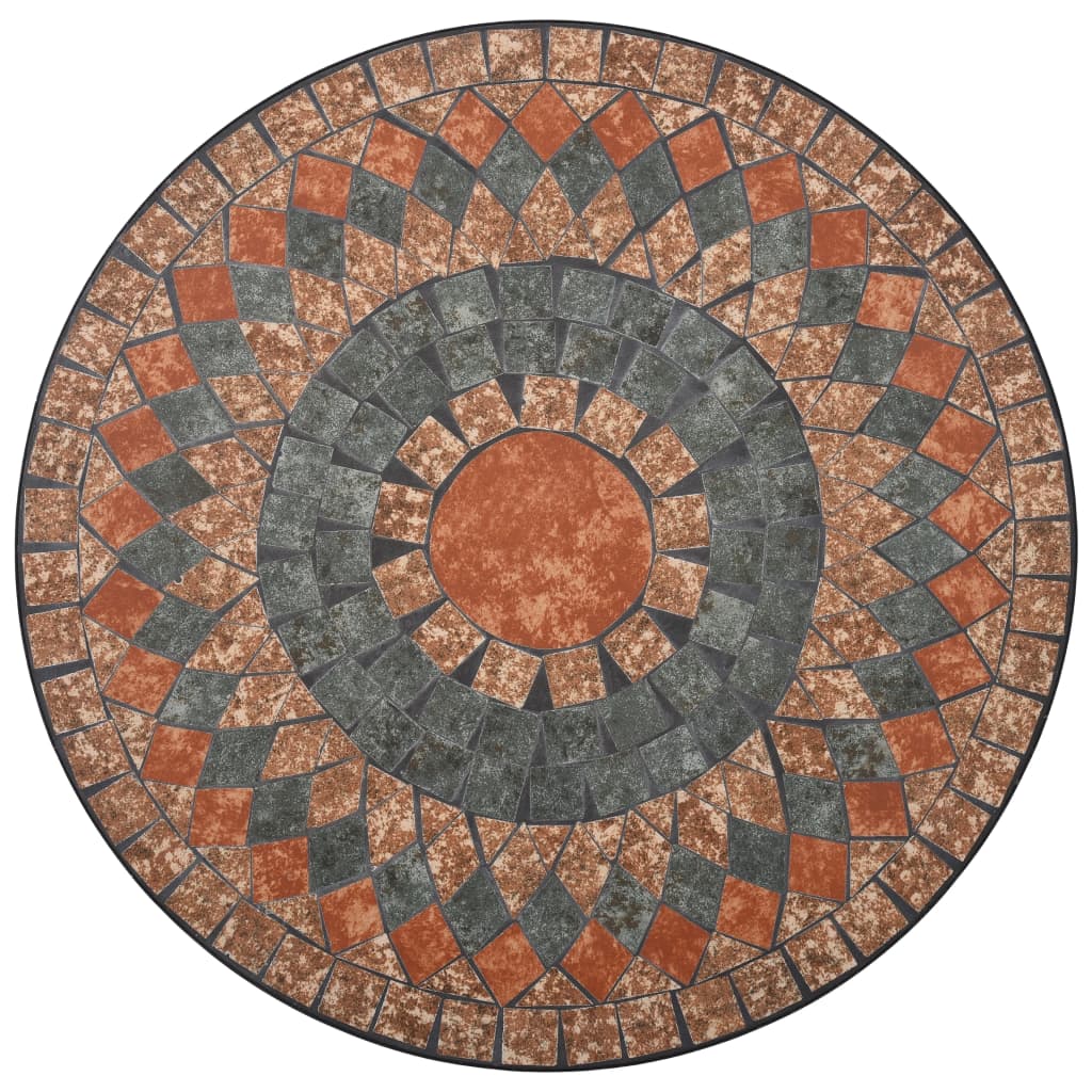 bistrobord med mosaikdesign keramisk 60 cm orange/grå