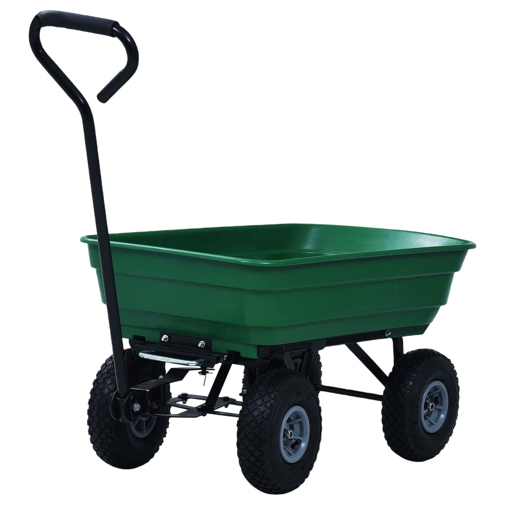vippelig havevogn 300 kg 75 l grøn