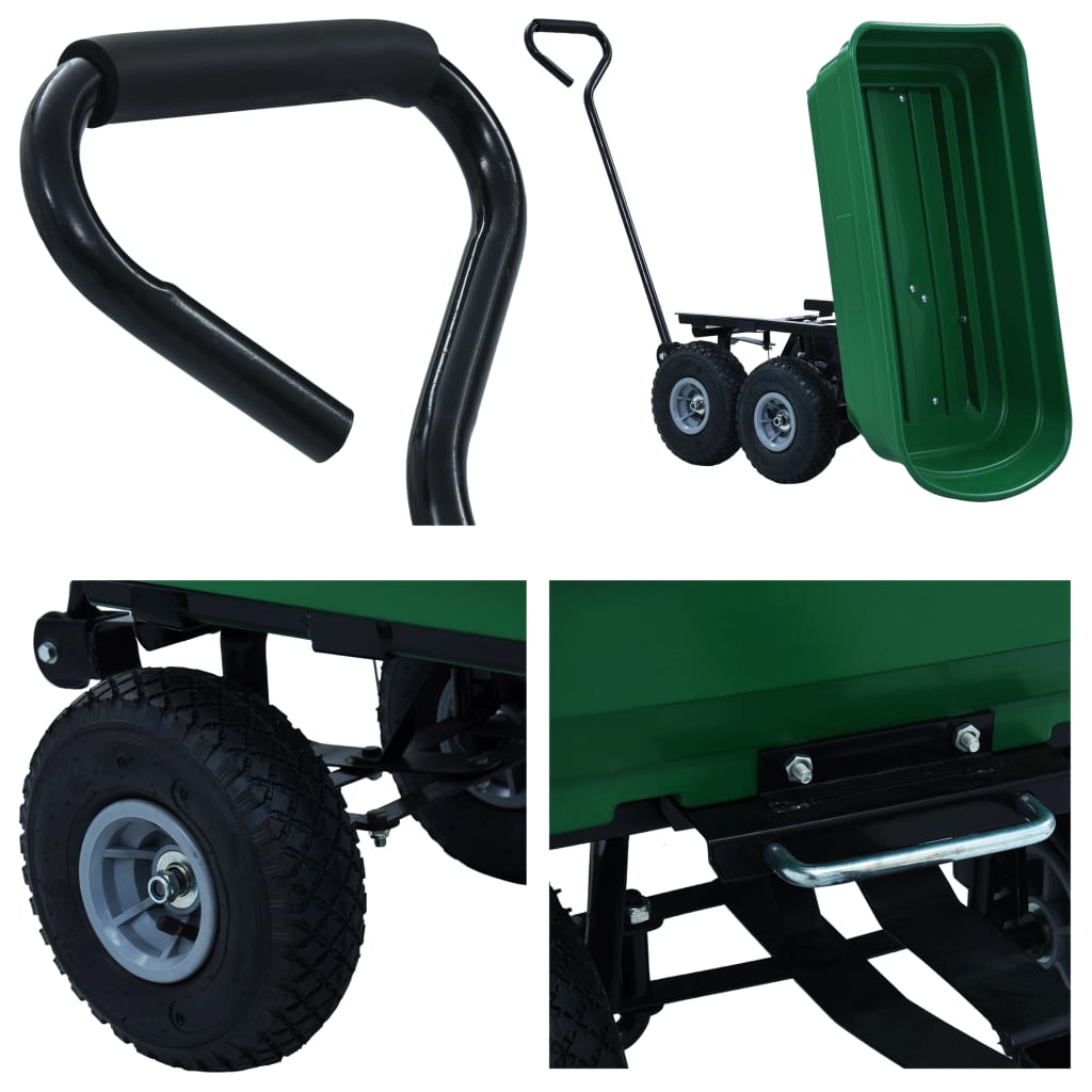 vippelig havevogn 300 kg 75 l grøn