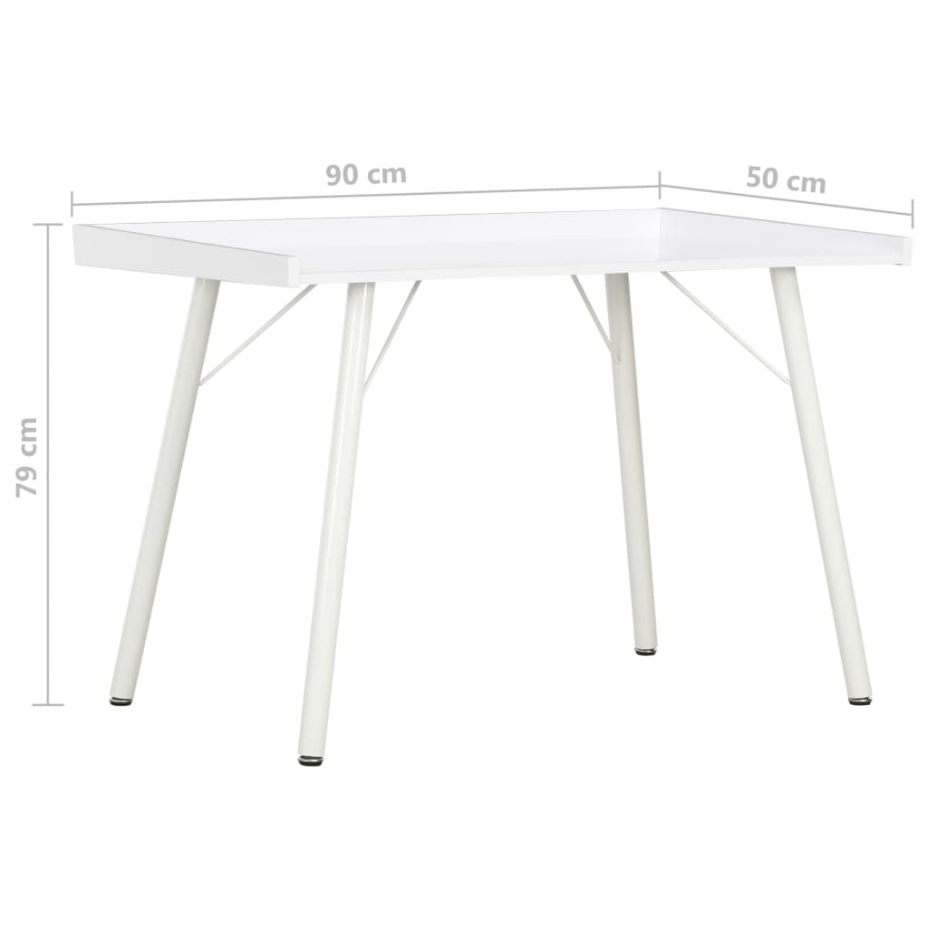 skrivebord 90x50x79 cm hvid