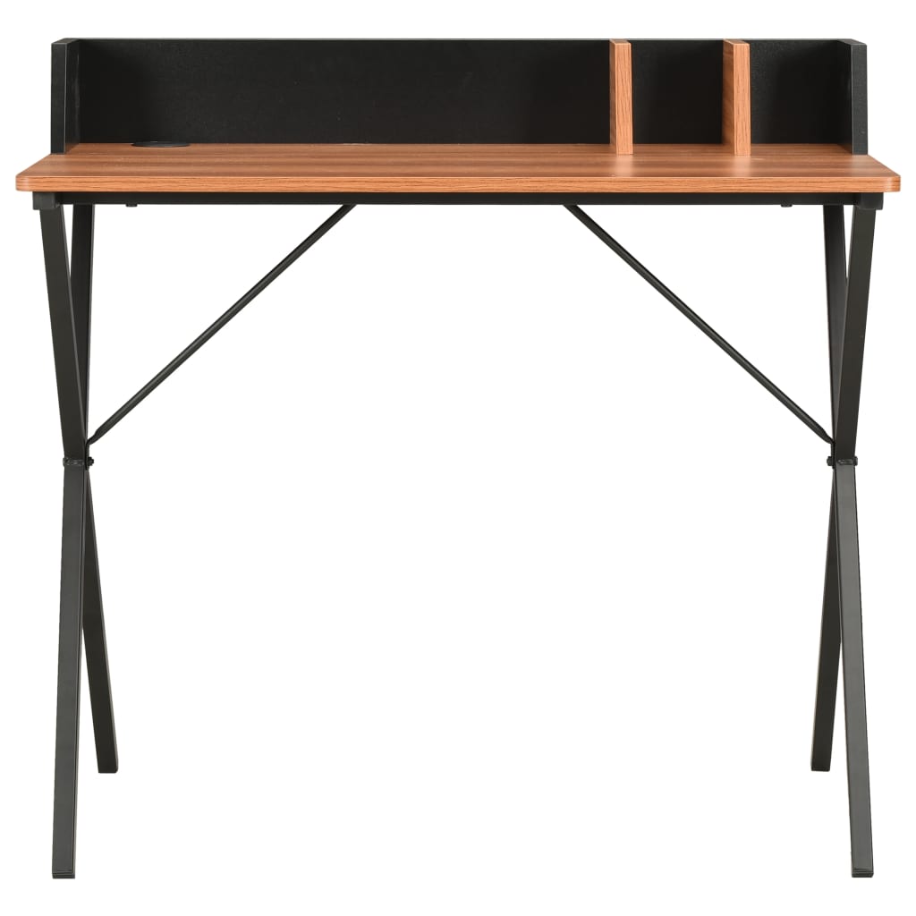 skrivebord 80x50x84 cm sort og brun