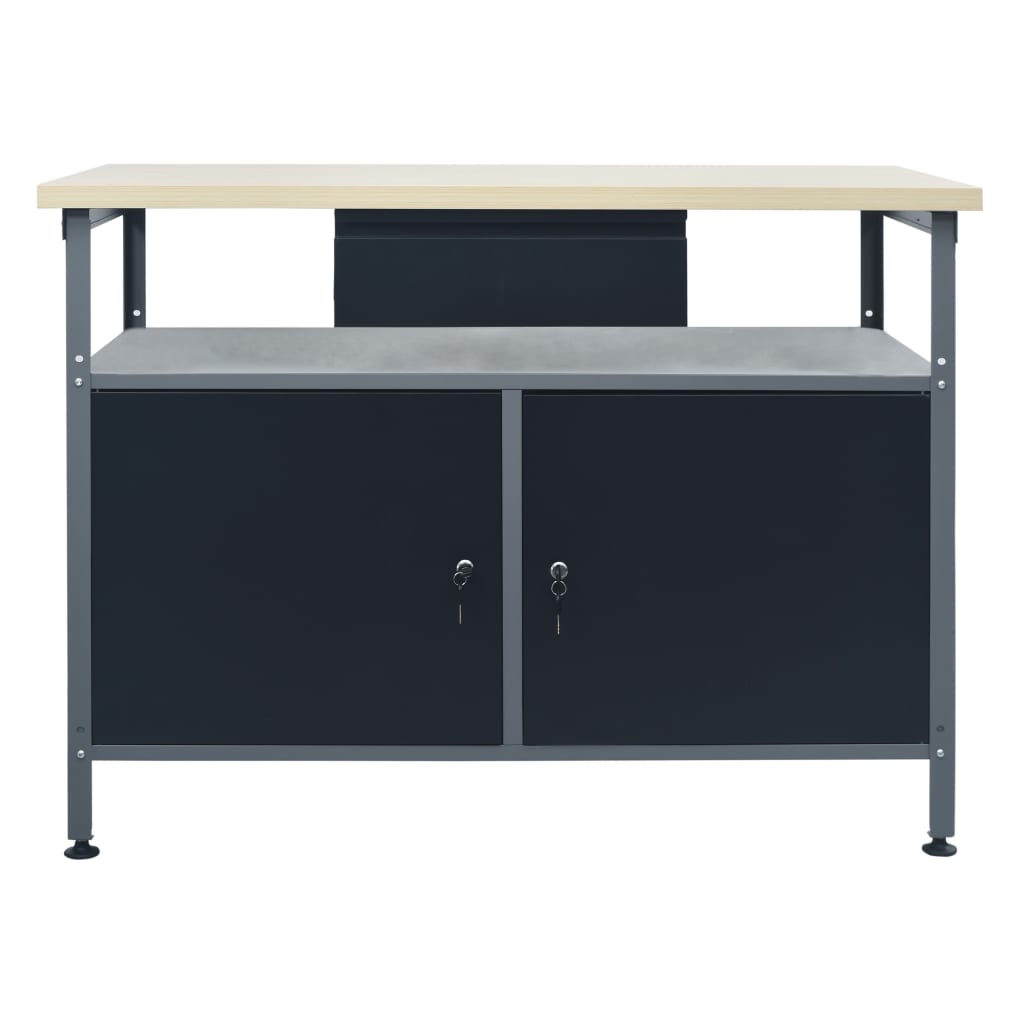 arbejdsbord 120x60x85 cm stål sort