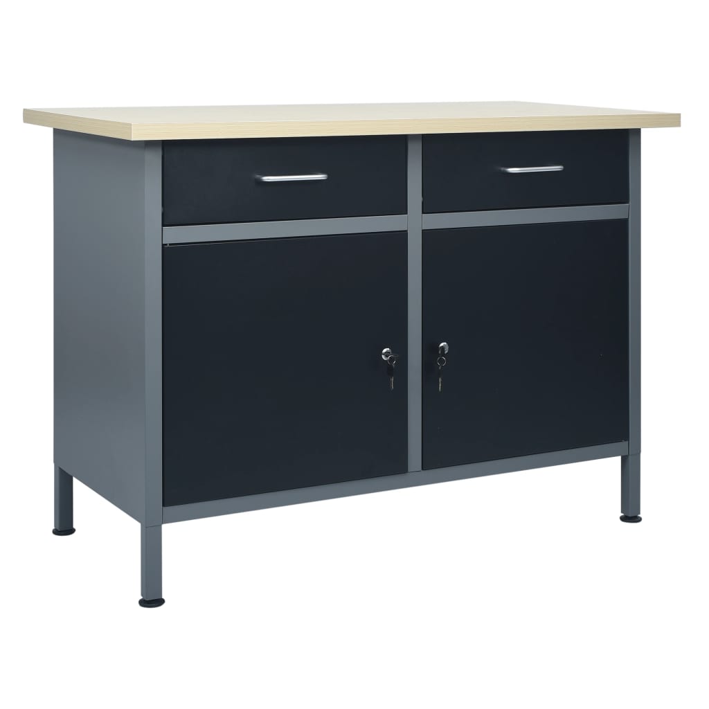 arbejdsbord 120x60x85 cm stål sort