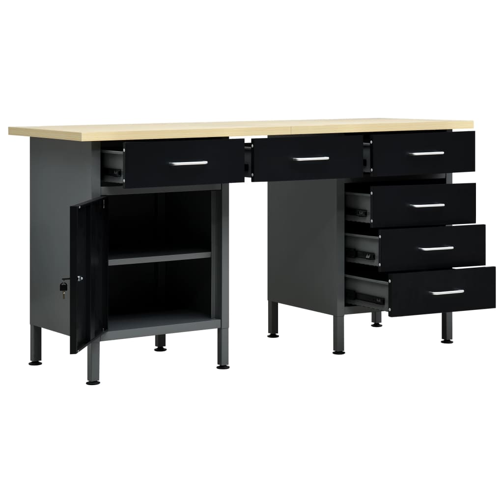arbejdsbord 120x60x85 cm stål sort