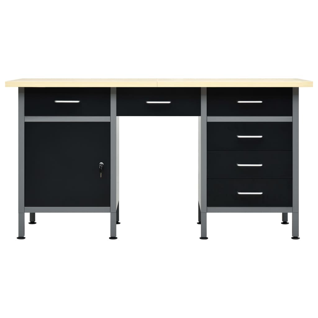 arbejdsbord 120x60x85 cm stål sort