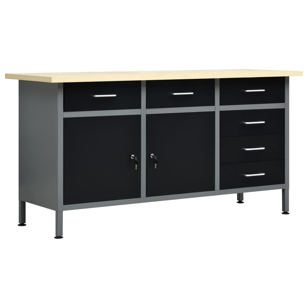 arbejdsbord 120x60x85 cm stål sort