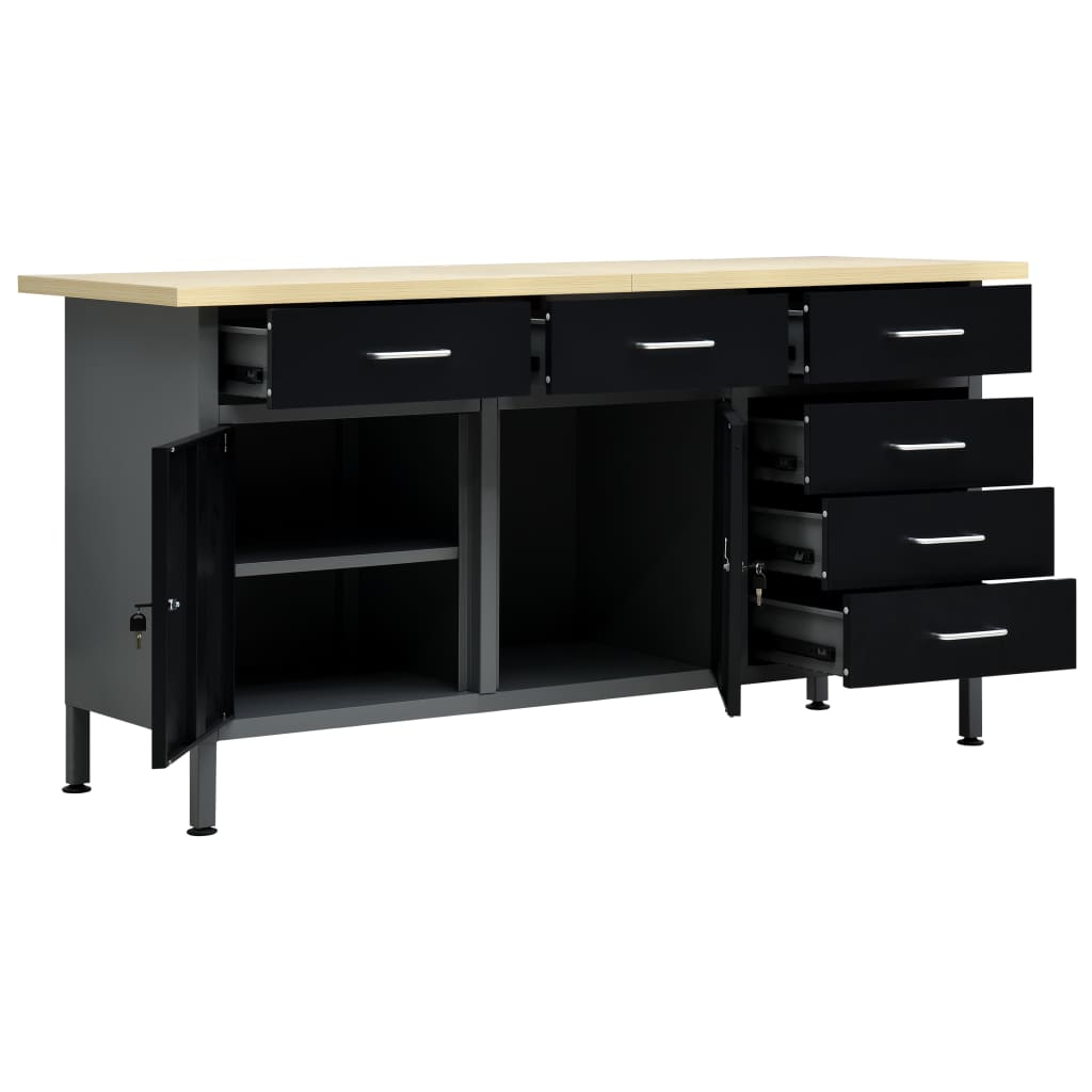 arbejdsbord 120x60x85 cm stål sort