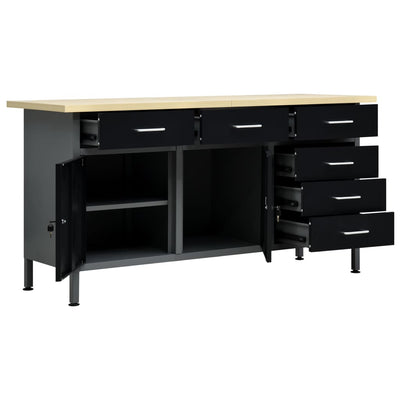 arbejdsbord 120x60x85 cm stål sort