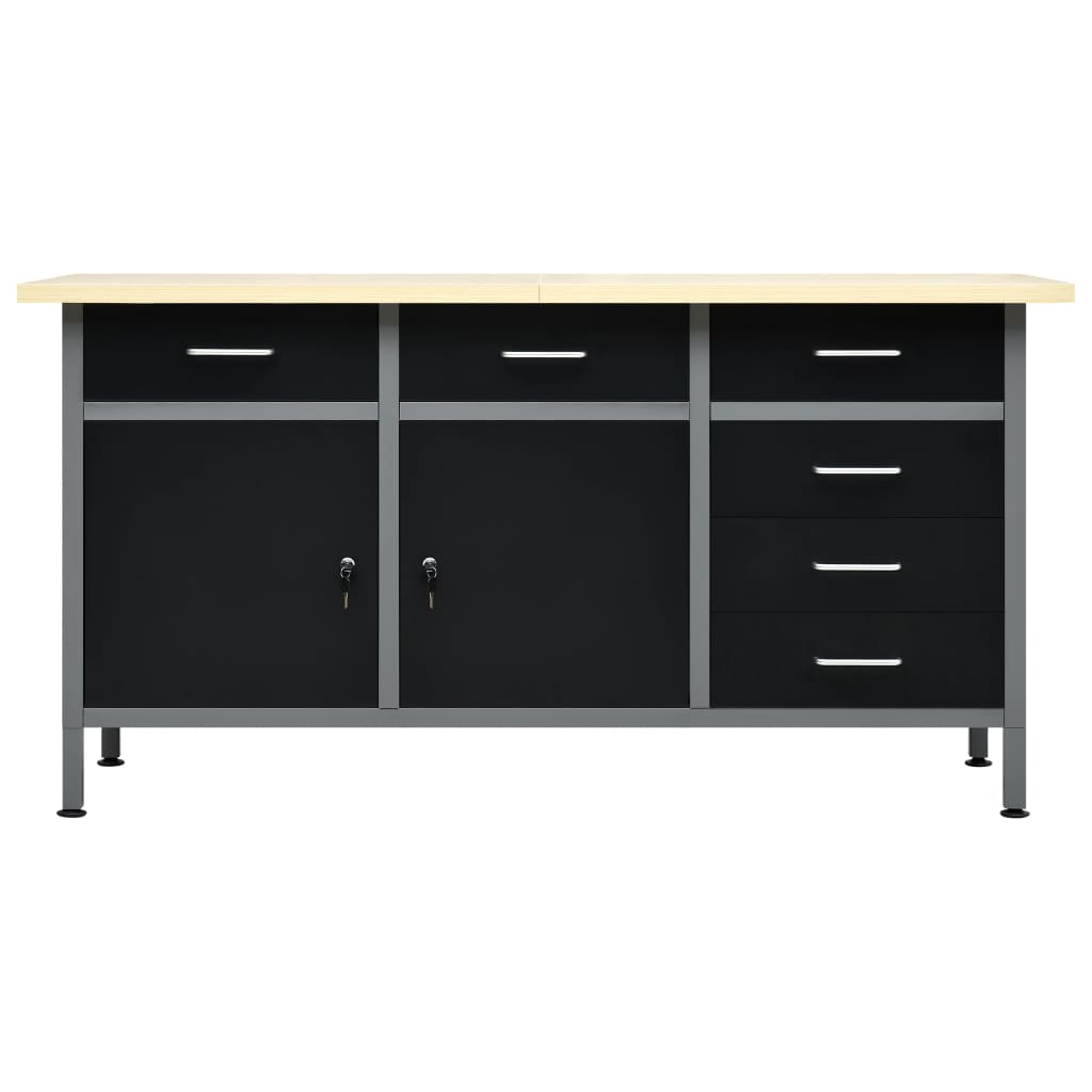 arbejdsbord 120x60x85 cm stål sort