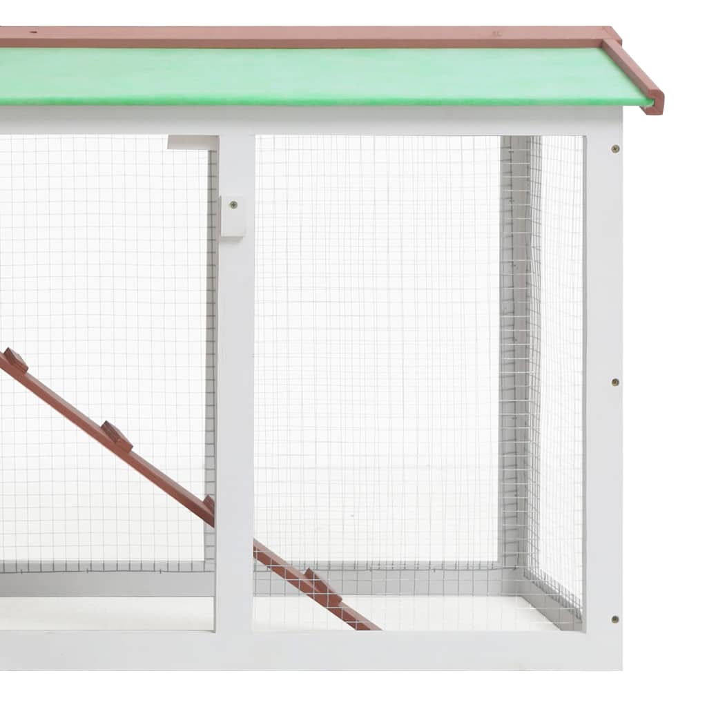 stort udendørsbur til kæledyr 145x45x84 cm træ brun hvid