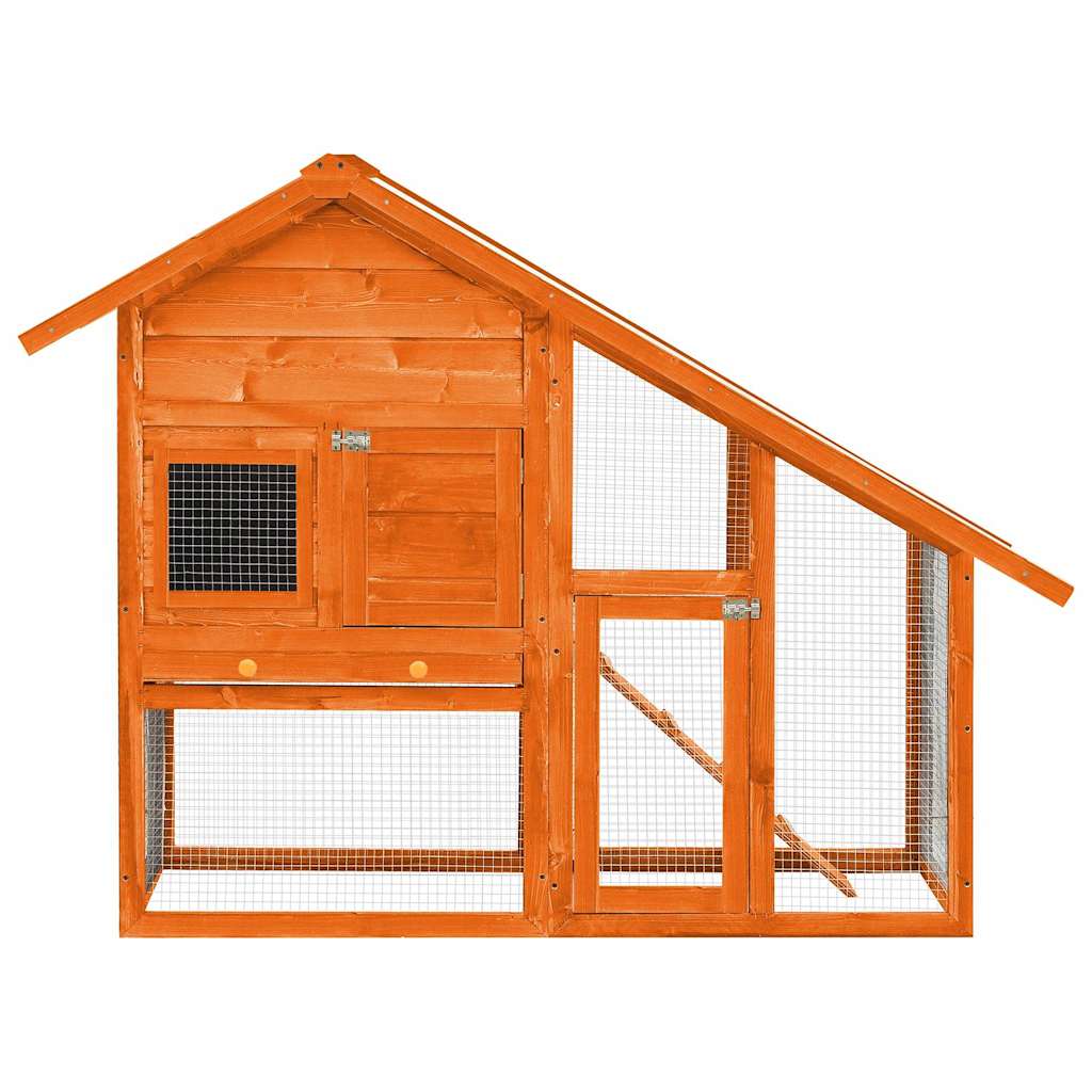kaninbur 140x63x120 cm massivt fyrretræ