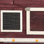 kaninbur 140x63x120 cm massivt fyrretræ mokka og hvid