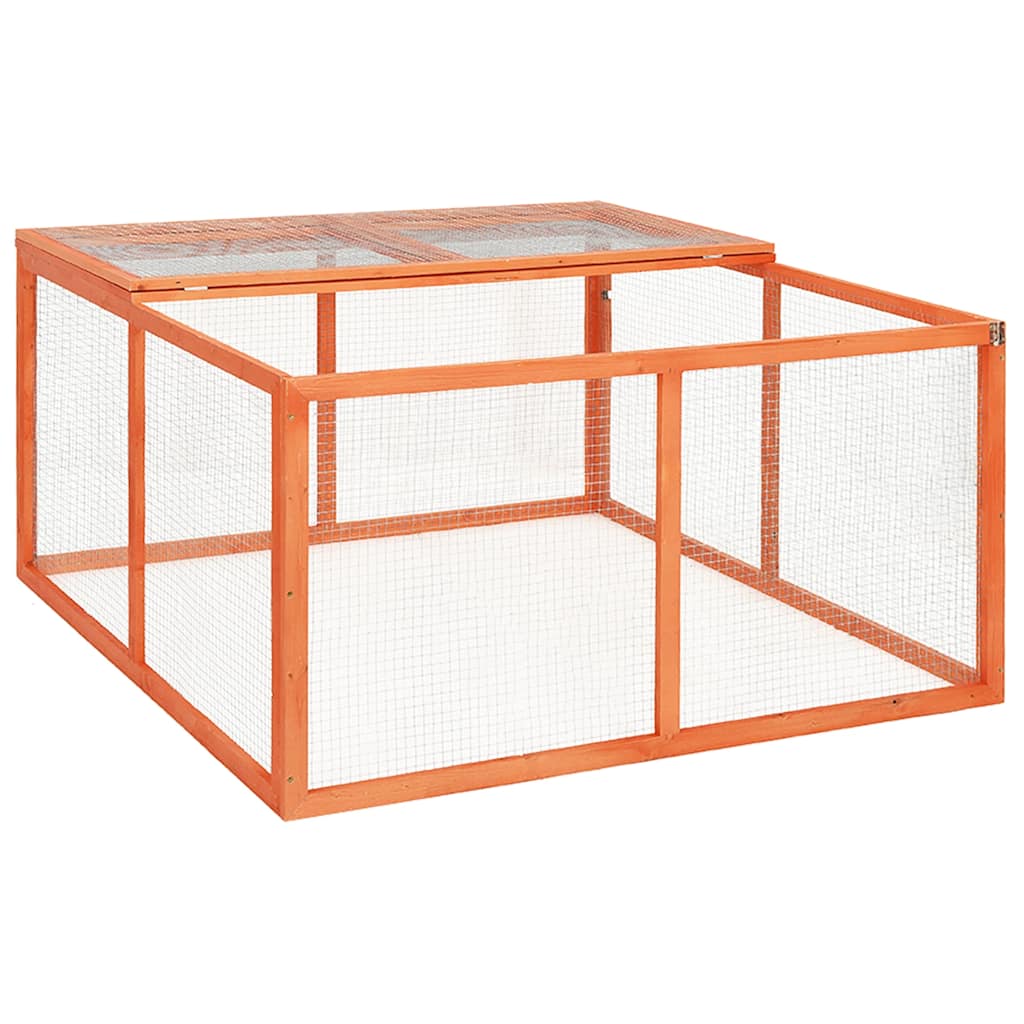 kaninbur 124x120x60 cm massivt fyrretræ