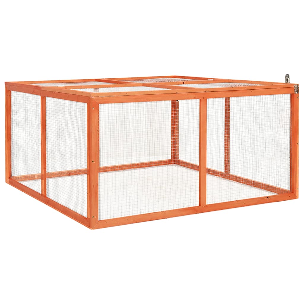 kaninbur 124x120x60 cm massivt fyrretræ