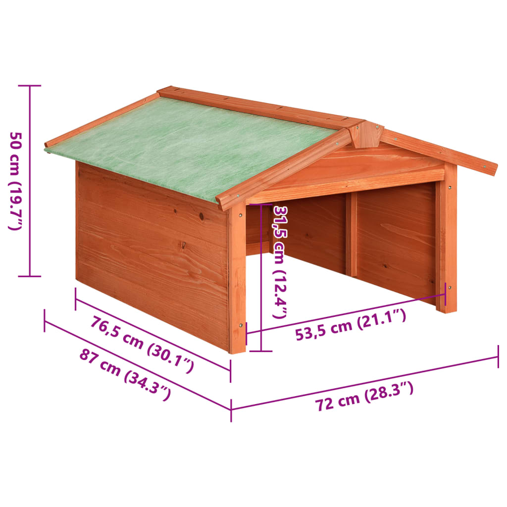 skur til robotplæneklipper 72x87x50 cm massivt fyrretræ