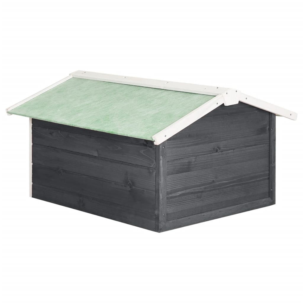 skur til robotplæneklipper 72x87x50 cm fyrretræ grå og hvid