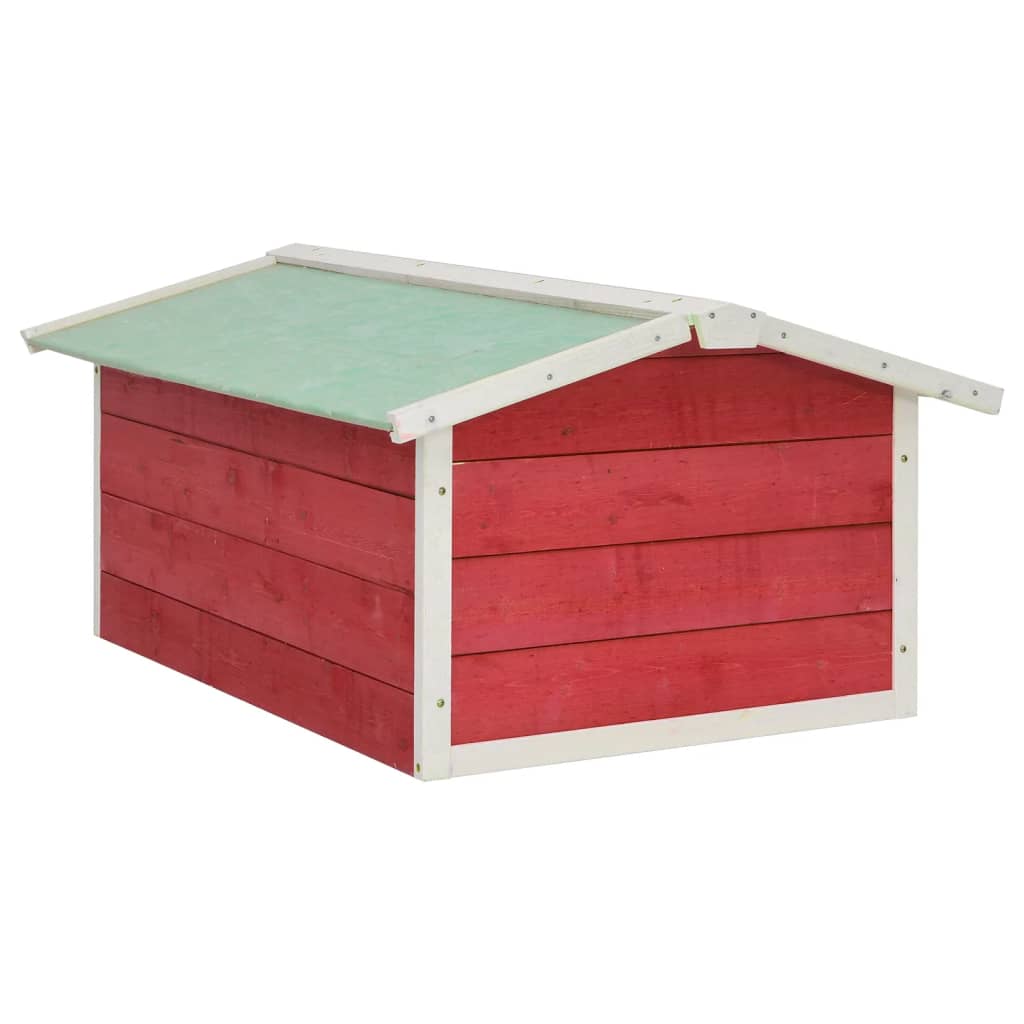 skur til robotplæneklipper 78x74x54 cm fyrretræ rød og hvid
