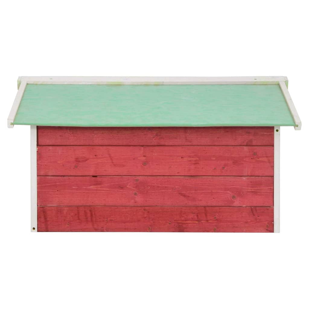 skur til robotplæneklipper 78x74x54 cm fyrretræ rød og hvid