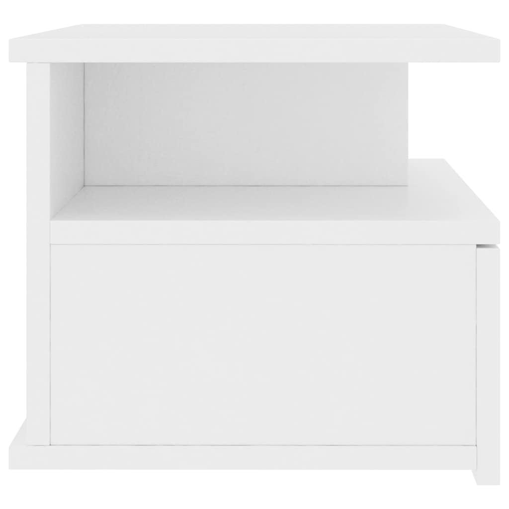 væghængt natbord 40x31x27 cm konstrueret træ hvid