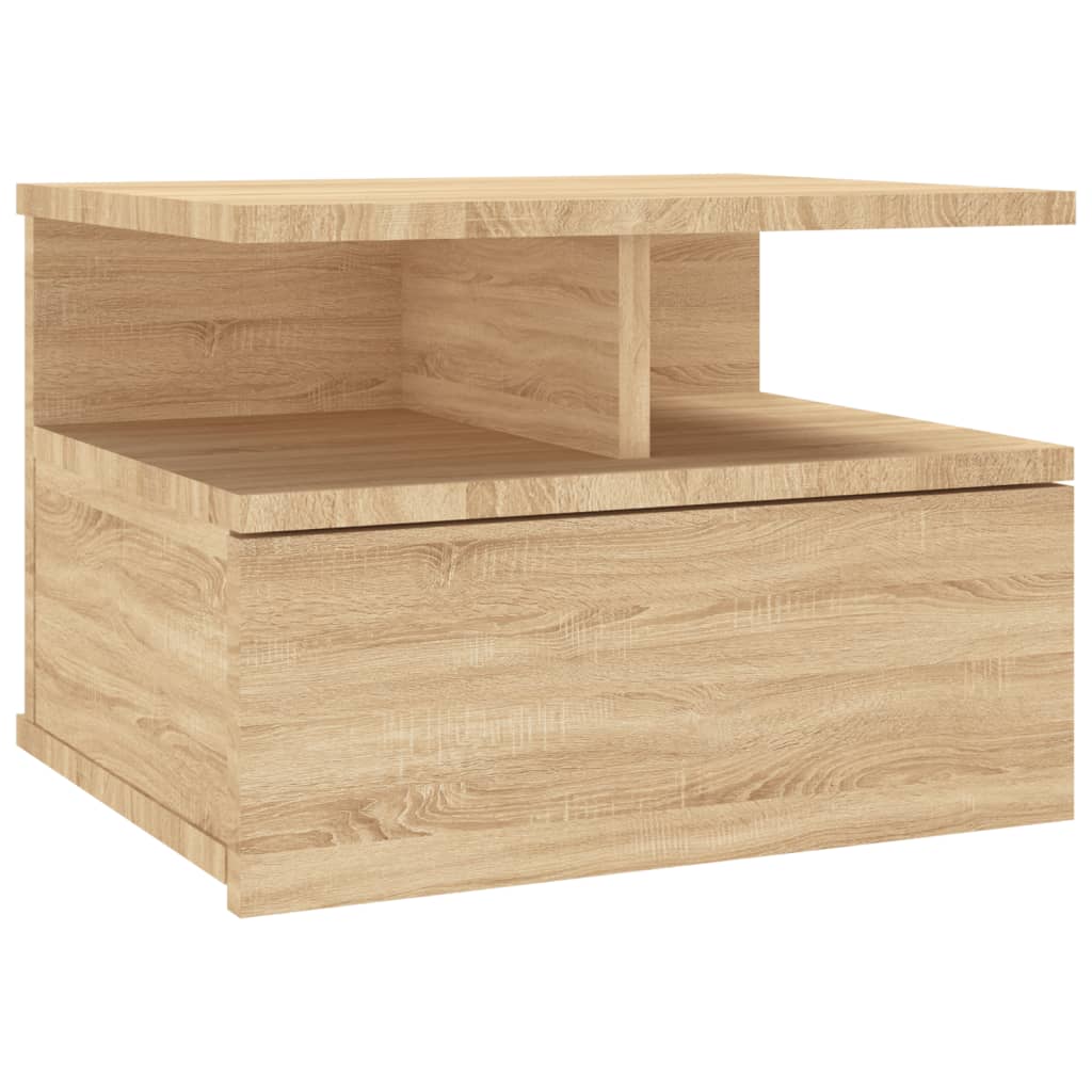 svævende natborde 2 stk. 40 x 31 x 27 cm konstrueret træ sonoma