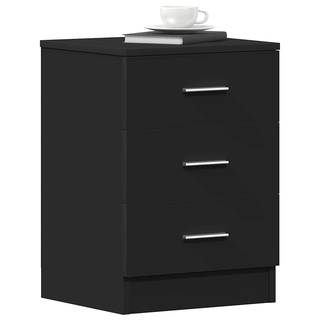sengeborde 2 stk. 38x35x56 cm konstrueret træ sort
