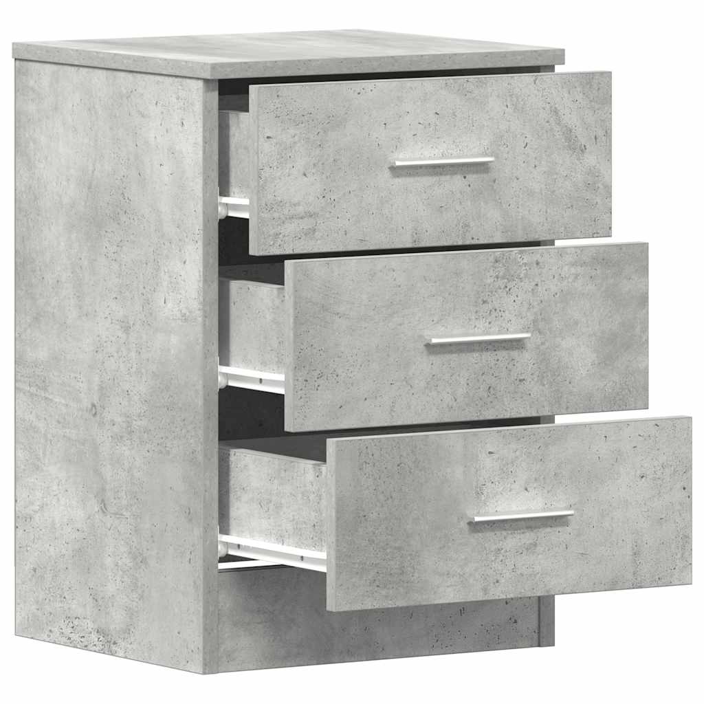 sengebord 38x35x56 cm konstrueret træ betongrå