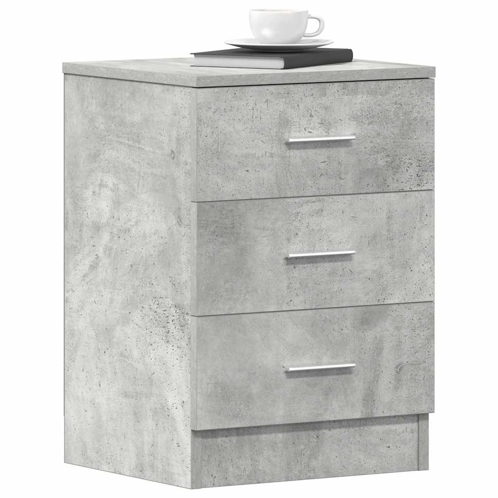 sengeborde 2 stk. 38x35x56 cm konstrueret træ betongrå