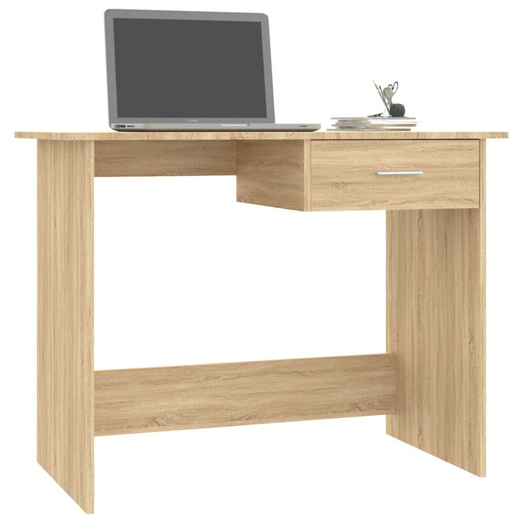 skrivebord 100x50x76 cm konstrueret træ sonoma-eg